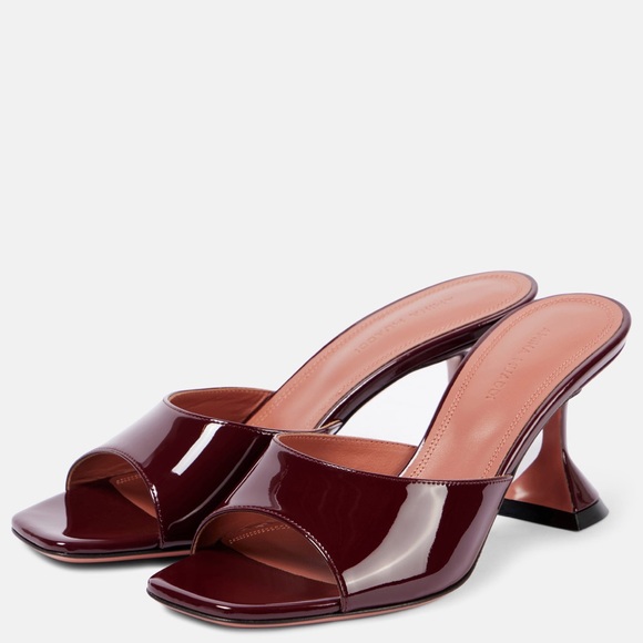 Amina Muaddi Burgundy Heels - Picture 4 of 12